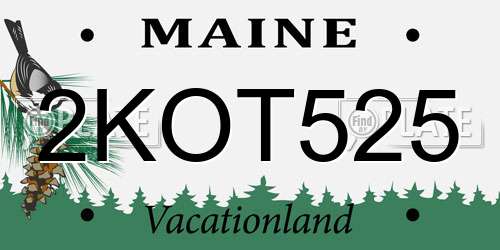 2KOT525 Maine License Plate