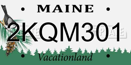 2KQM301 Maine License Plate