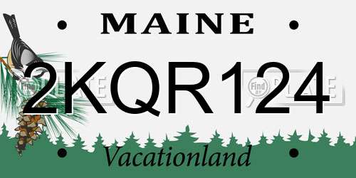 2KQR124 Maine License Plate