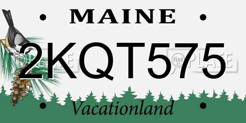 2KQT575 Maine License Plate