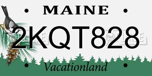 2KQT828 Maine License Plate