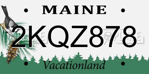 2KQZ878 Maine License Plate
