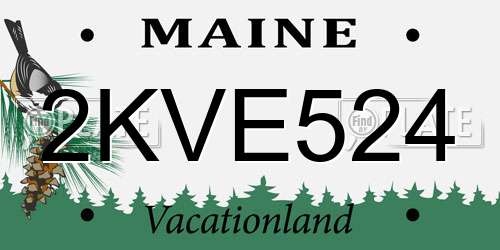 2KVE524 Maine License Plate