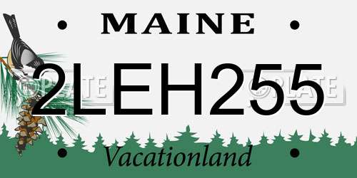 2LEH255 Maine License Plate