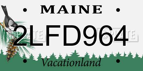 2LFD964 Maine License Plate