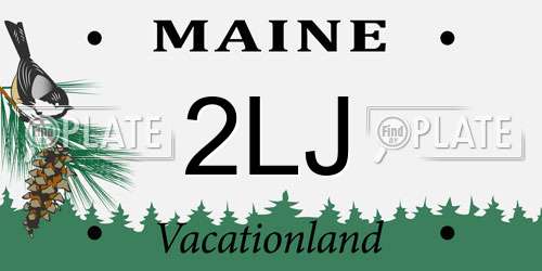 2LJ Maine License Plate