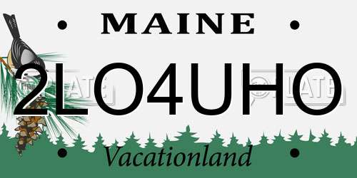 2LO4UHO Maine License Plate