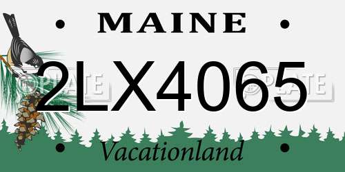 2LX4065 Maine License Plate