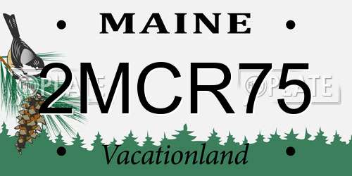 2MCR75 Maine License Plate