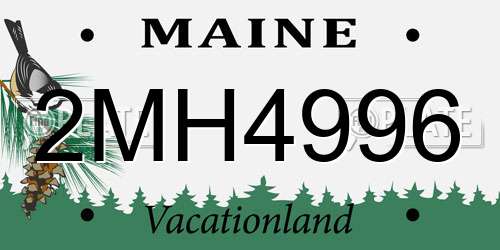 2MH4996 Maine License Plate