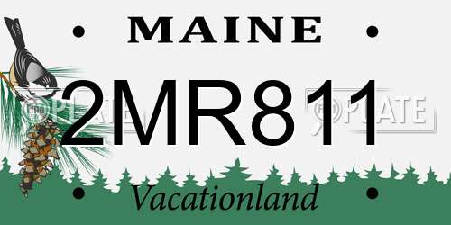 2MR811 Maine License Plate
