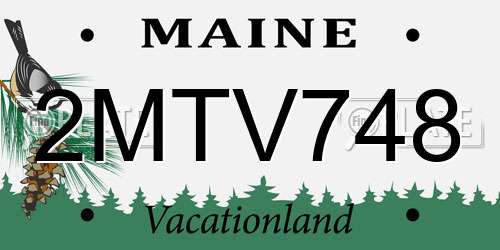 2MTV748 Maine License Plate