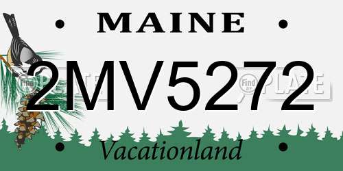 2MV5272 Maine License Plate