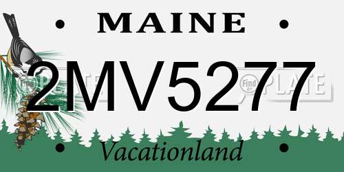 2MV5277 Maine License Plate