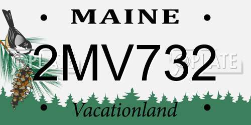 2MV732 Maine License Plate