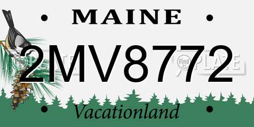 2MV8772 Maine License Plate