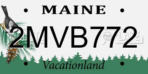 2MVB772 Maine License Plate