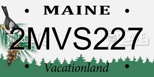 2MVS227 Maine License Plate