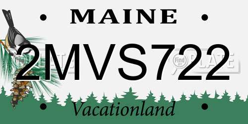 2MVS722 Maine License Plate