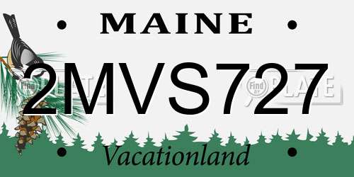 2MVS727 Maine License Plate