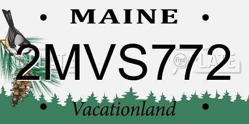 2MVS772 Maine License Plate