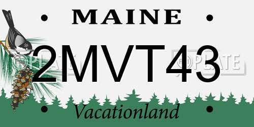 2MVT43 Maine License Plate