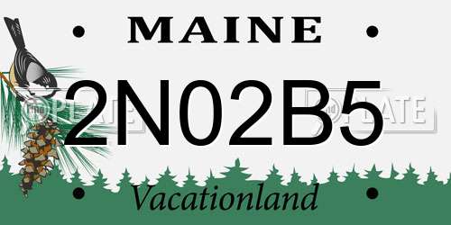 2N02B5 Maine License Plate