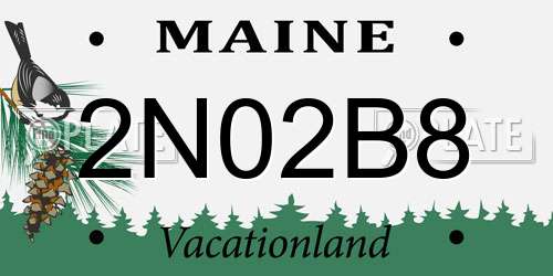 2N02B8 Maine License Plate