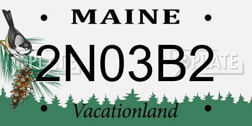 2N03B2 Maine License Plate