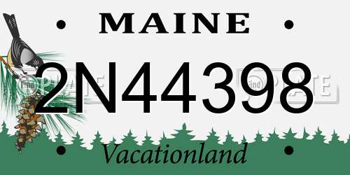2N44398 Maine License Plate