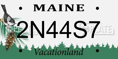 2N44S7 Maine License Plate