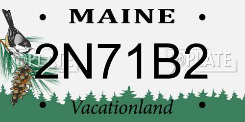 2N71B2 Maine License Plate