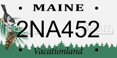 2NA452 Maine License Plate