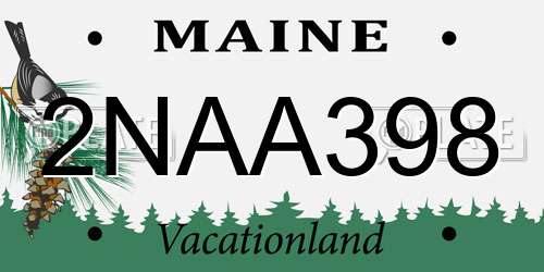 2NAA398 Maine License Plate