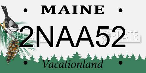 2NAA52 Maine License Plate
