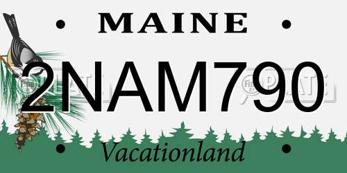 2NAM790 Maine License Plate