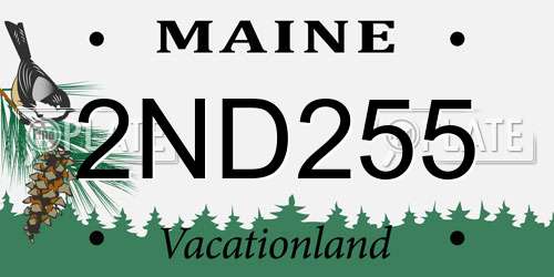 2ND255 Maine License Plate