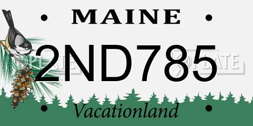 2ND785 Maine License Plate