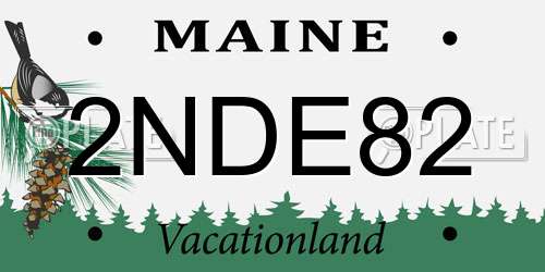 2NDE82 Maine License Plate