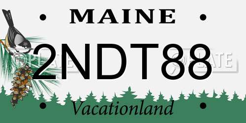 2NDT88 Maine License Plate