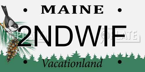 2NDWIF Maine License Plate
