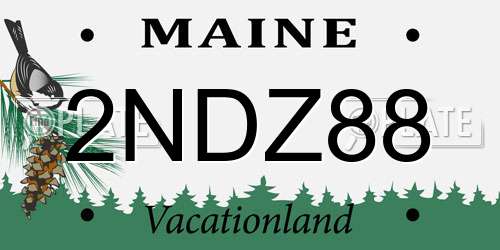 2NDZ88 Maine License Plate