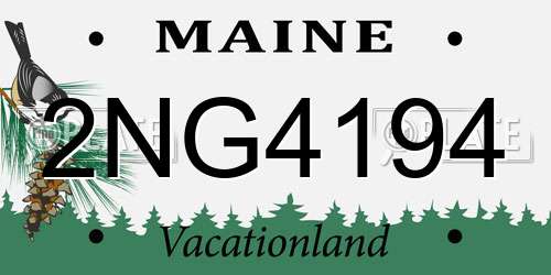 2NG4194 Maine License Plate