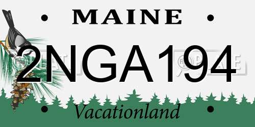 2NGA194 Maine License Plate