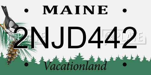 2NJD442 Maine License Plate
