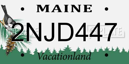 2NJD447 Maine License Plate