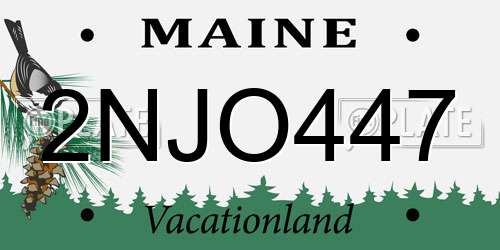 2NJO447 Maine License Plate