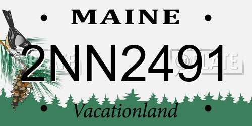 2NN2491 Maine License Plate