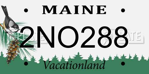 2NO288 Maine License Plate