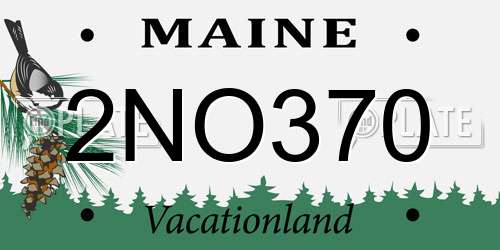 2NO370 Maine License Plate